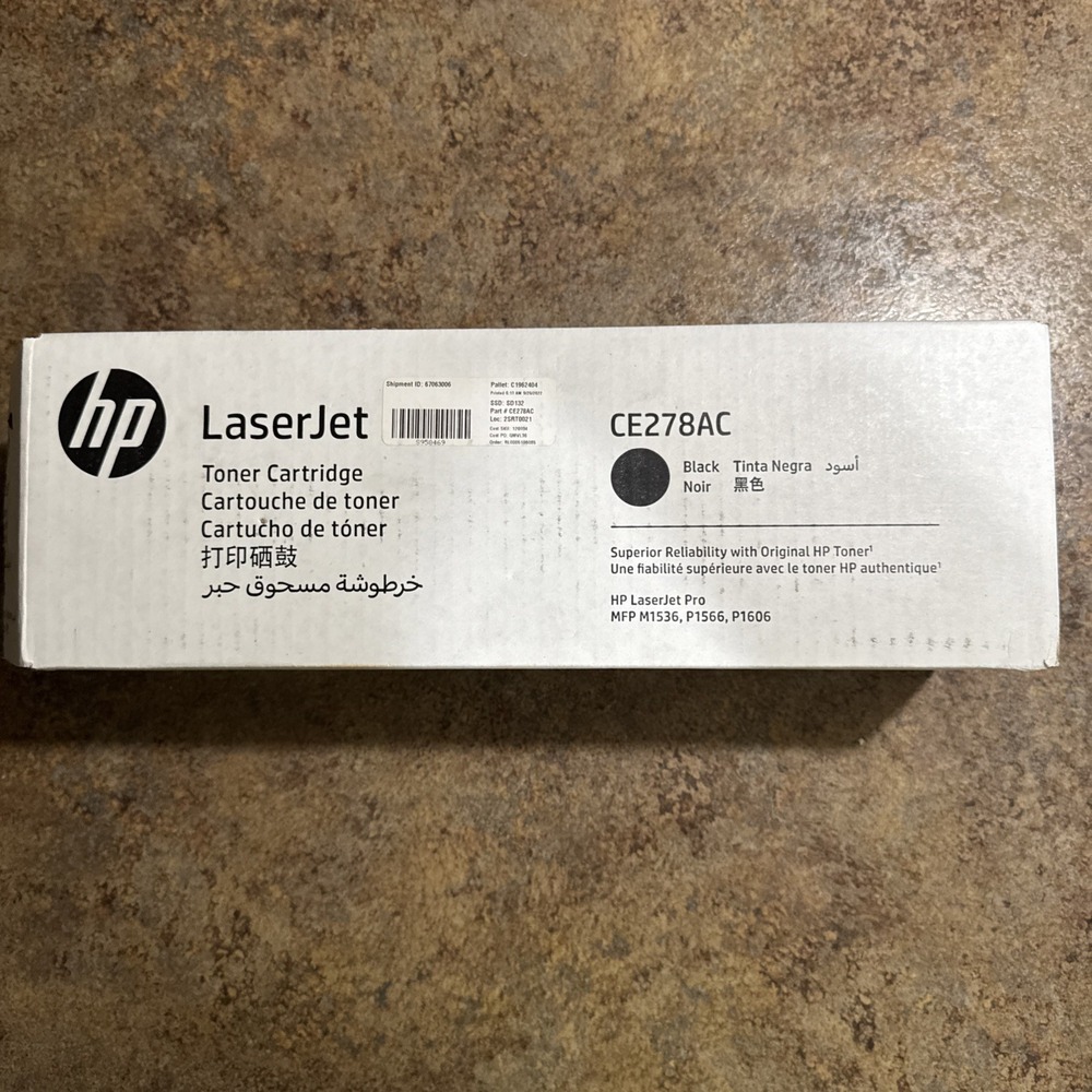 HP 78A OEM CE278AC Black Genuine LaserJet P1566 P1606 - open box sealed bag